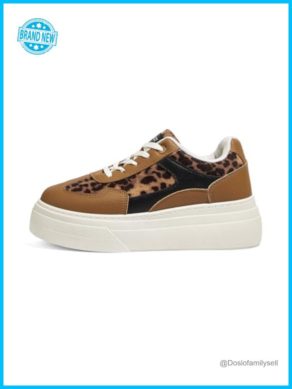 Chunky Platform Sneakers PU Faux Leather Streetwear Casual Shoes
